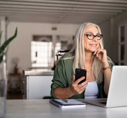 woman working on her finances