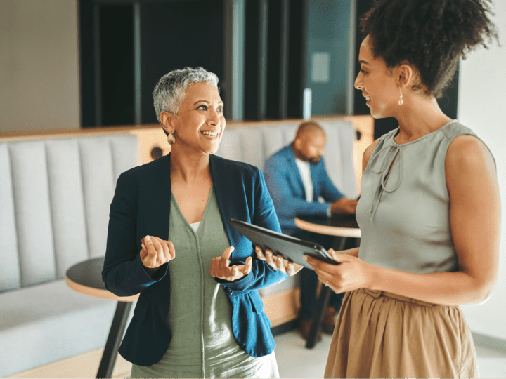 An employee feeling valued and heard by her manager